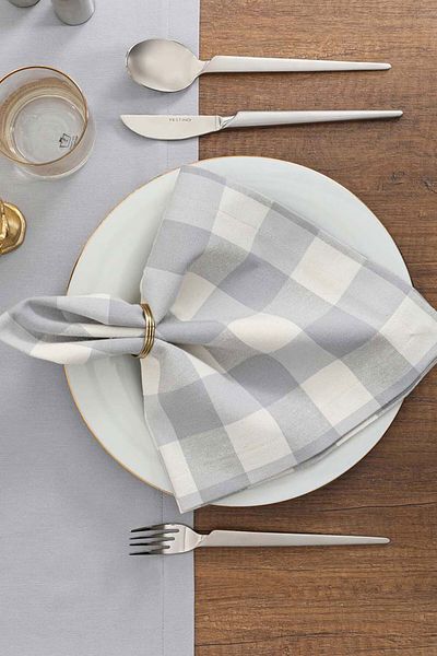 Decolini 4 Bucuri Bumbac Gri Serviciu American 35 Cm X 48 Cm (4 BUC.) (GRI)