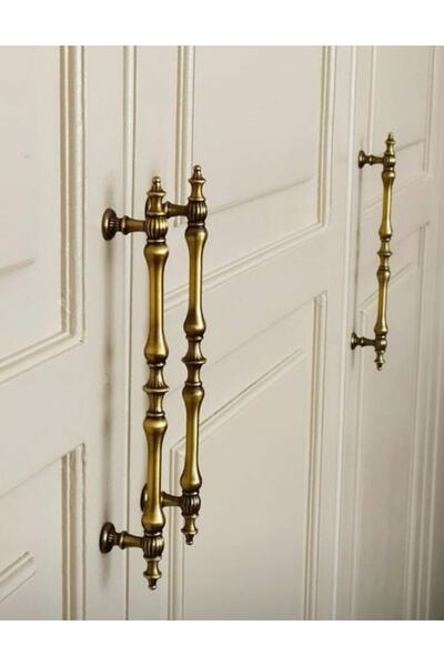 ARON (2 ADET) Ada Rustik Kulp (ANTİK SARI) Tv Ünite Komidin Şifonyer Konsol Mutfak Dolap Kapak Kulpu 96mm