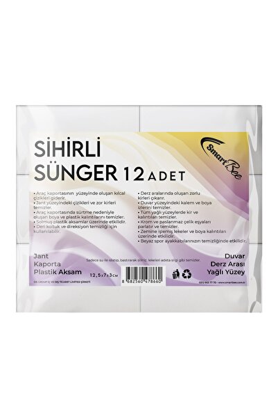 SmartBee Melamin Sihirli Sünger Büyük Boy (12 Adet)