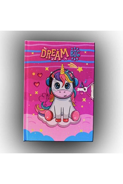 ÇINAR DEFTER Çınar Uni Note Locked Diary & Memory Book Unicorn Dream