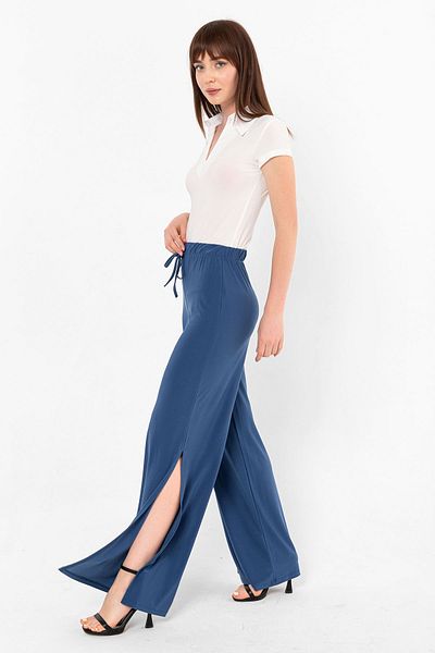 Laranor Pantaloni cu talie elastică cu picior largi Indigo Yanda