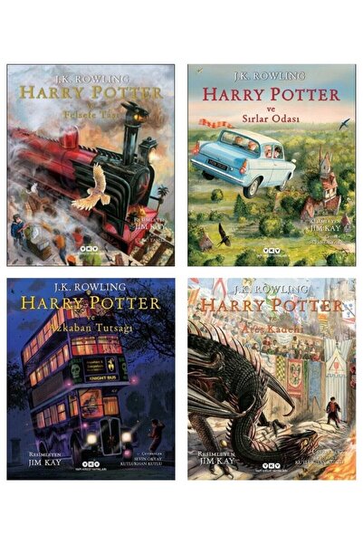 Yapı Kredi Yayınları Harry Potter Resimli Özel Baskı Ciltli 4lü Set-felsefe T...