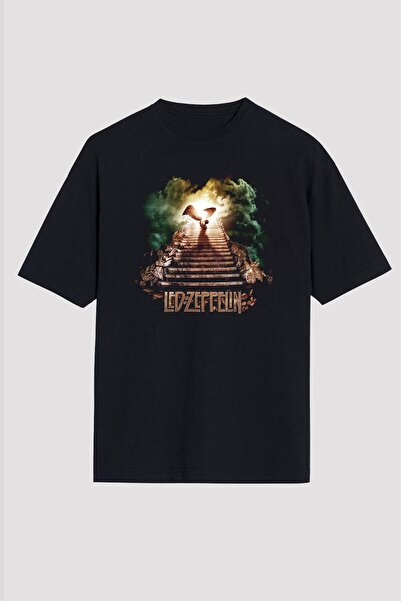 Adrift Tricou Led Zeppelin negru unisex oversize