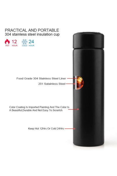 DAPHNELA Led Sıcaklık Göstergeli Akıllı Vakumlu Yalıtımlı Termos 500ml