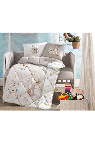 Clasy Ranforce 100% Pamuk  Bebek Uyku Seti Little Bear Bej V1