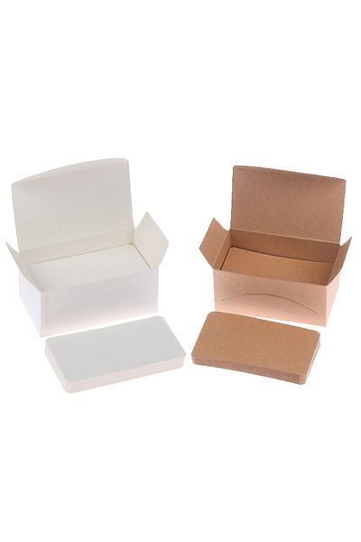 DERELİ MATBAA Kraft and White Empty Cards 50 Pieces Total 100 Pieces