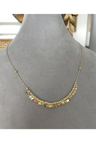 emy by emel luxury silver jewelry Yıldız Pullu Kolye Altın Kaplama 925 Ayar G...