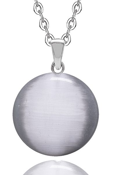 Tesbih Atölyesi Certified Round Natural Gray Agate Stone Necklace