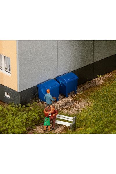 Faller 1:87 Ho Garbage Container 2 Pieces Blue180914-miniature Model