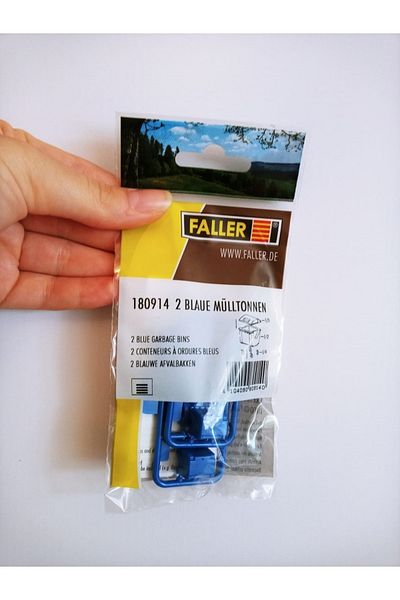 Faller 1:87 Ho Garbage Container 2 Pieces Blue180914-miniature Model
