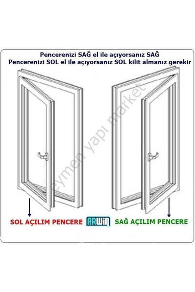 EYM Arwin Sağ Açılım Kapı Pencere Kademeli Havalandırma Kolu Pvc Emniyet Kilidi