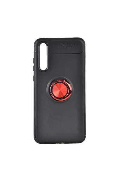 Nevarium Huawei P20 Pro Kılıf Yüzüklü Silikon Range - Siyah-kırmızı