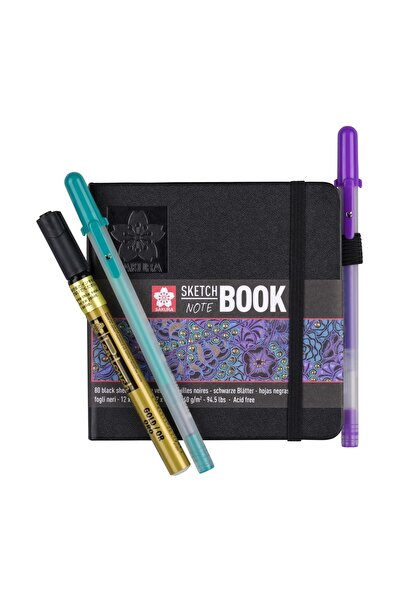 Sakura Sketchbook Black Paper 12 X 12 Cm 140 gr