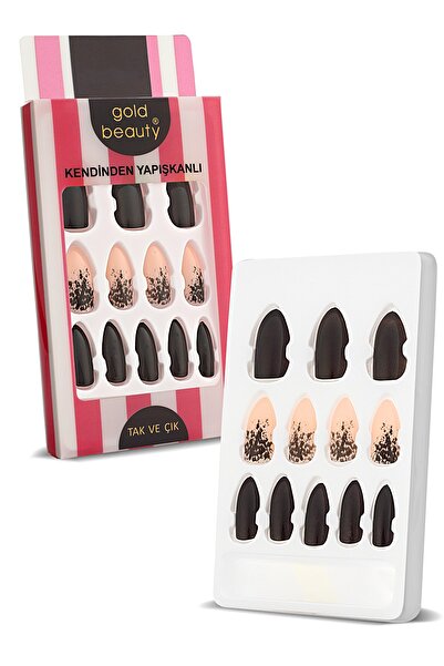 Gold Beauty Tak Ve Çık Kendinden Yapışkanlı Takma Tırnak & Tırnak Yapıştırıcı