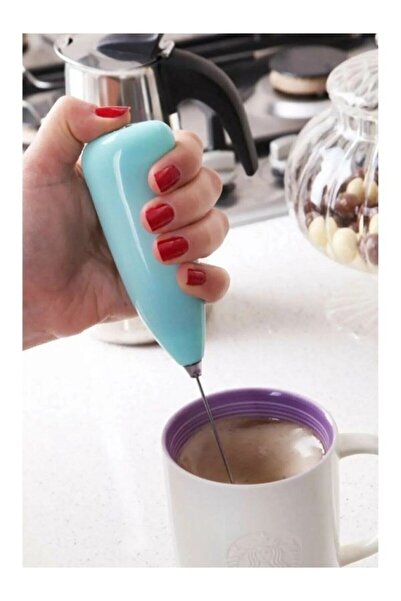 sunsetavm Mavi Pilli Mini Mixer Kahve Süt Köpürtücü Karıştırıcı