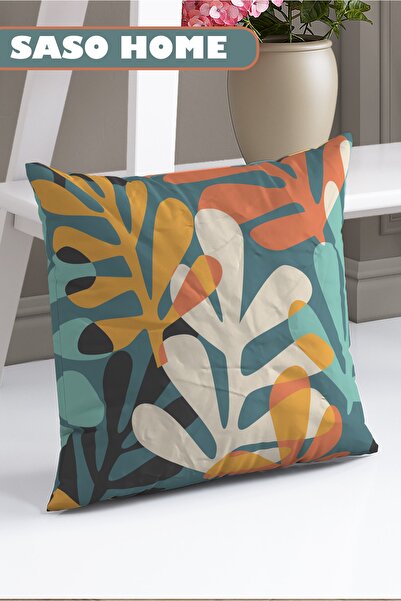 SasoHome Colorful Feather - Colorful Feather Patterned 140 X 270 Cm Quality - Digital Printed Background Curtain