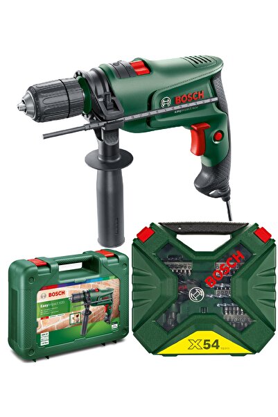 Bosch Easyimpact 600 Darbeli Matkap + 54 Parça Matkap Ucu Seti / Cırcır Torna...