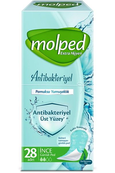 Molped نظافة إضافية - وسادة يومية مضادة للبكتيريا مكونة من 28 قطعة