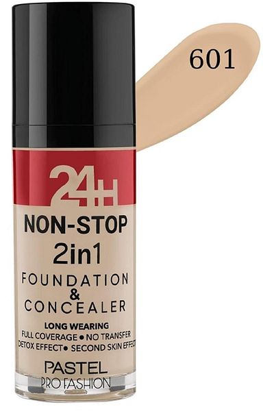 Pastel Brand: 24h Non-stop 2 In 1 Foundation And Concealer 601 Cool Category: Foundation