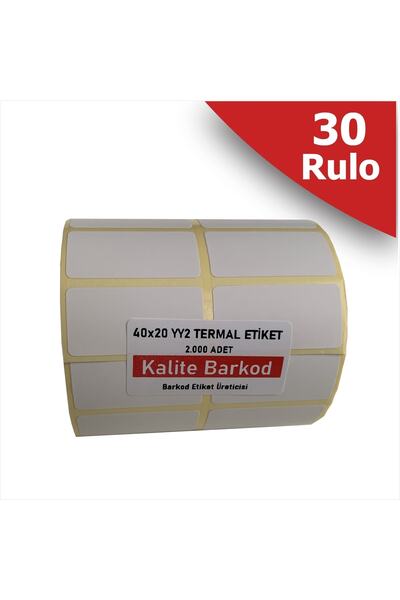 Kalite Barkod Etichetă termică 40x20 2 pe rând |   30 de role de etichete cu coduri de bare