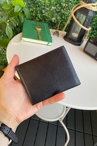 Modica Edusa - Magnet Genuine Leather Classic Black Men's Wallet, High End Handcrafted