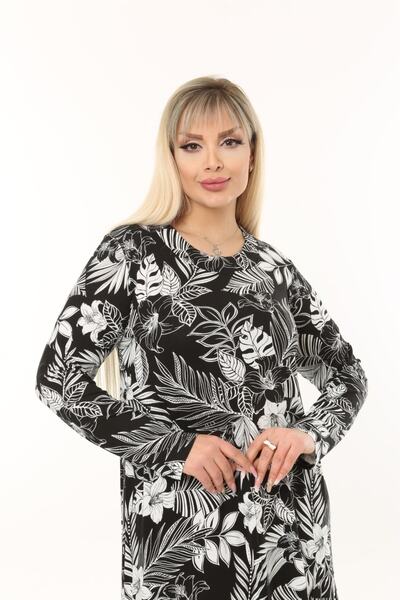 Mami Μακρύ μανίκι (Κατάλληλο σε μαντίλα) Μακρύ χτενισμένο βισκόζη φόρεμα