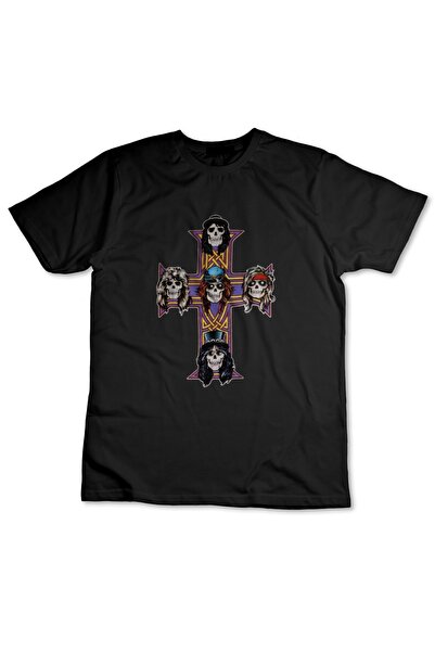 TeeDükkan Guns N’ Roses Štampano crna majica