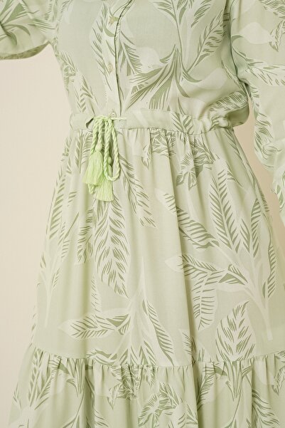 Bigdart 2145 Patterned Hijab Dress - E.green