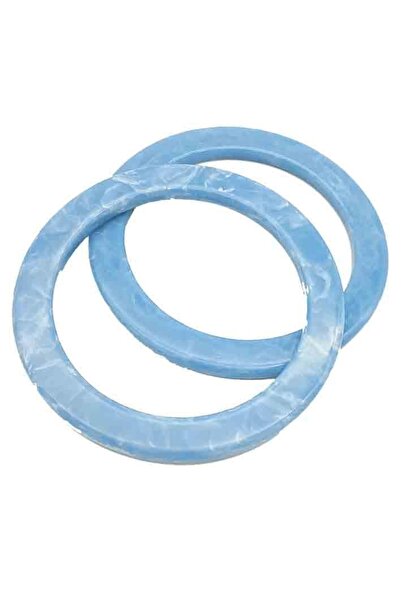 angel çanta aksesuar مقبض حقيبة دائري من الأكريليك كارولينا بنمط الرخام الأزرق مقاس 13 سم