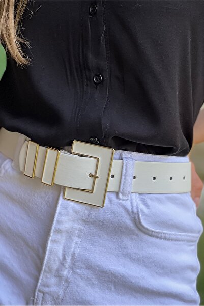 Trend Alaçatı Stili Belt - White - Casual