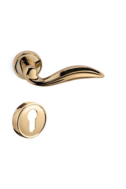 System Dıana Altın - Yale (DIŞ KAPI) Rozetli Kapı Kolu - Hha126ro14y Gl