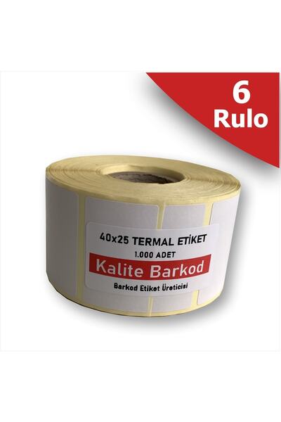Kalite Barkod Etichetă termică 40x25 |   6 role de etichete cu coduri de bare