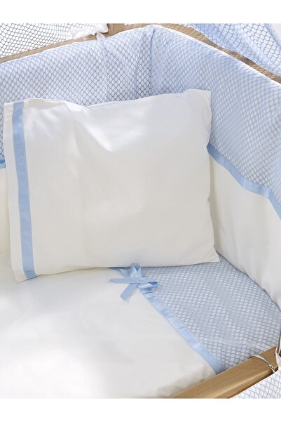 Meltem Smart Mood Anne Yanı Ahşap Sallanır Beşik 50x90 cm (naturel-mavi)