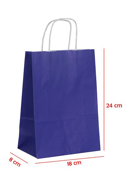 E Elmas Twist Handle Paper Bag Navy Blue 18 X 8 X 24 (20 Pieces)