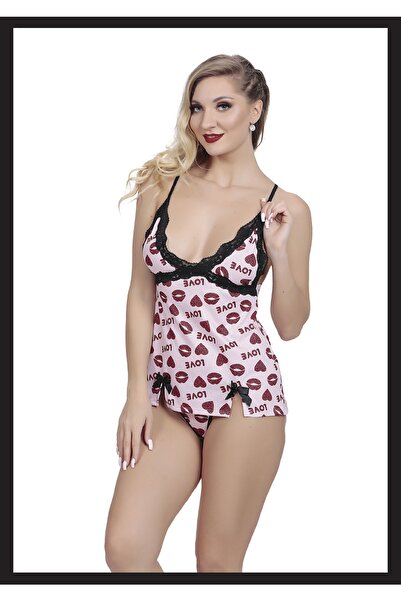 Loe Tiessi Ροζ εμπριμέ δαντέλα φανταχτερό νυχτικό - σέξι φανταχτερό νυχτερινό φόρεμα, νέο μοντέλο