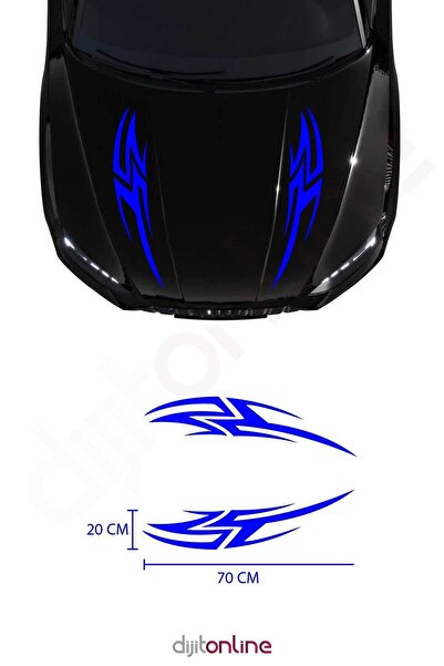 Dijitonline Autocolant Tribal Banda Capot Autocolant Auto 70x20 Cm