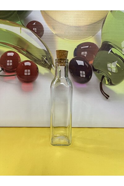 Paşabahçe Şişecam 250cc Şeffaf Cam Zeytinyağı Şişesi Mantar Tıpalı 10 Adet