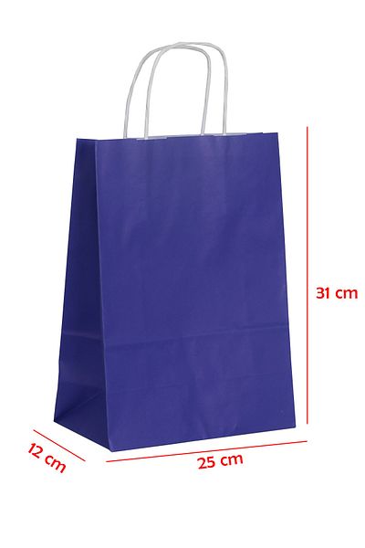 E Elmas Twist Handle Paper Bag Navy Blue 25 X 12 X 31 (20 Pieces)