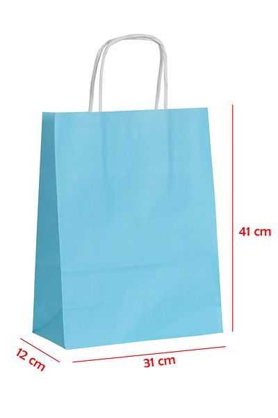 E Elmas Twist Handle Paper Bag Blue 31 X 12 X 41 (20 Pieces)