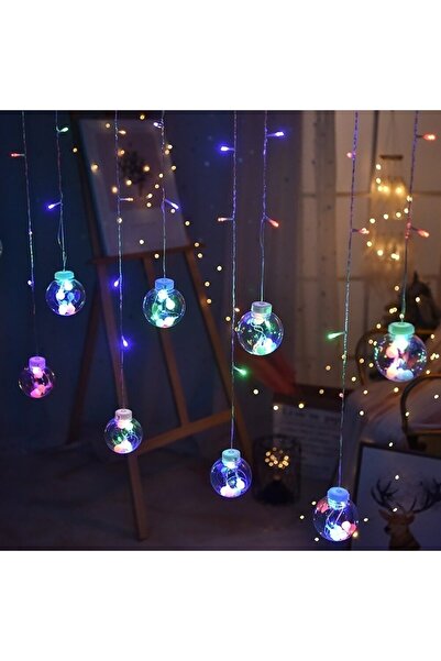MOBGİFT Animasyonlu Led Işıklı Eklemeli Ampul Top Perde 3 X 75 (renkli)