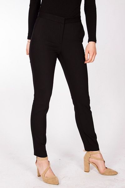 Berm Women's Black Elastic Waist Fabric Trousers
