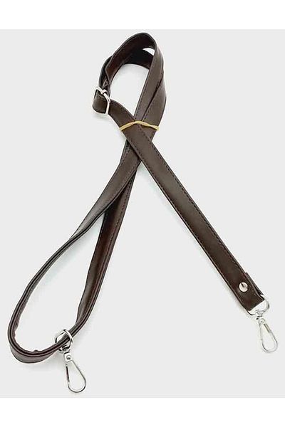 angel çanta aksesuar Dark Brown 125x2 Cm Bag Handle Sliding Silver Metal