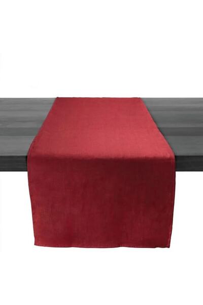 Zeren Home Прямокутний бігунок з ефектом льону, червоний, 40 х 150