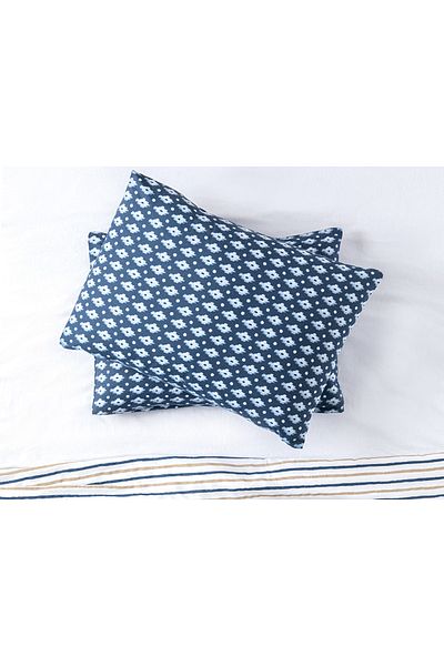 English Home Joyous Patches Βαμβακερή Μαξιλαροθήκη 2 τεμαχίων 50x70 cm Indigo