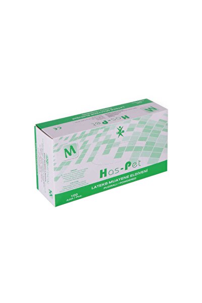 Has-Pet White Powdered Latex Glove M