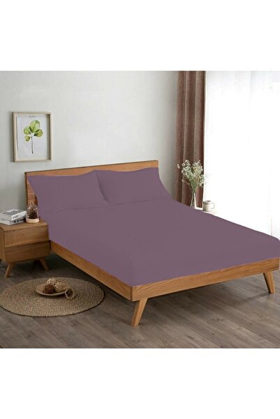 SNR HOME COLLECTION مجموعة ملاءات مطاطية من القطن مزدوج البرقوق من Akfil