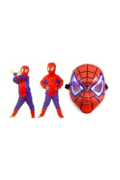 Parti Bulutu Örümcek Adam Spiderman Kostümü 3-5 Yaş Ve Örümcek Adam Işıklı Maske