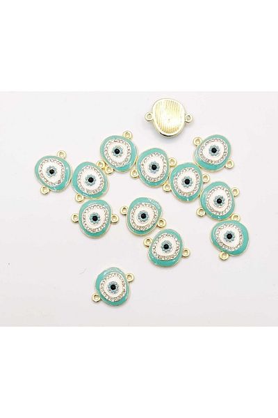 yiğit aksesuar 5 Pieces Evil Eye Model Does Not Darken Water Green Bracelet And Necklace Jewelry Supplies