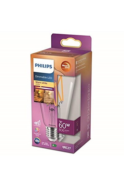 Philips Led Classic 60w St64 Filament Ampul, 2700k Sarı Işık, E27 Normal Duy, Dim Edilebilir