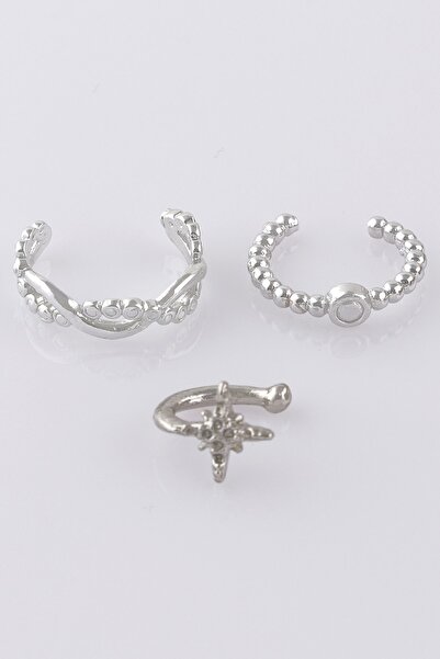 Sortie Aksesuar Kutup Yıldızı Ve Papatya Figürlü Halka Ve Kıkırdak Kombin Küpe Seti 002